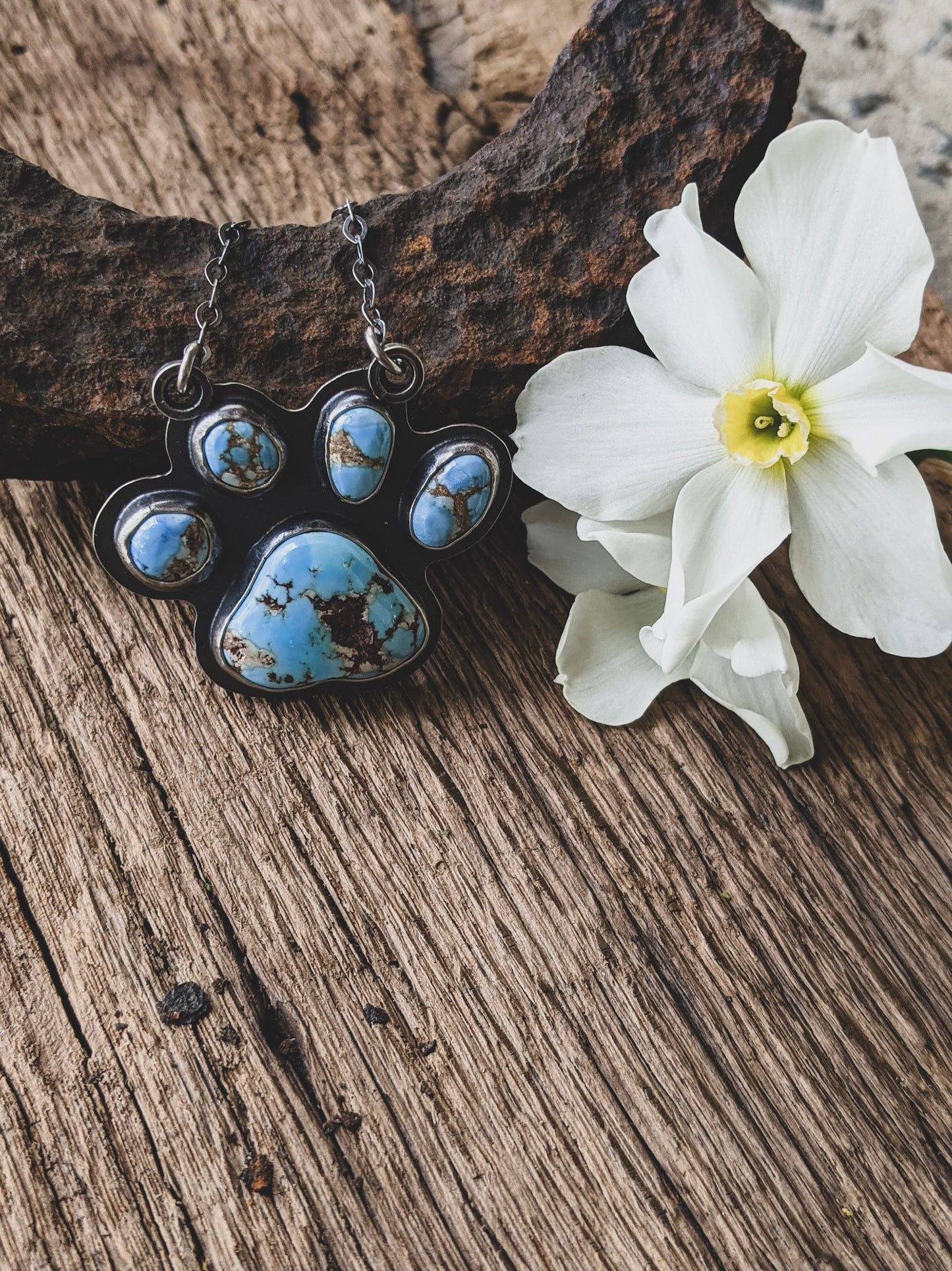 Sterling Silver Paw Print Necklace
