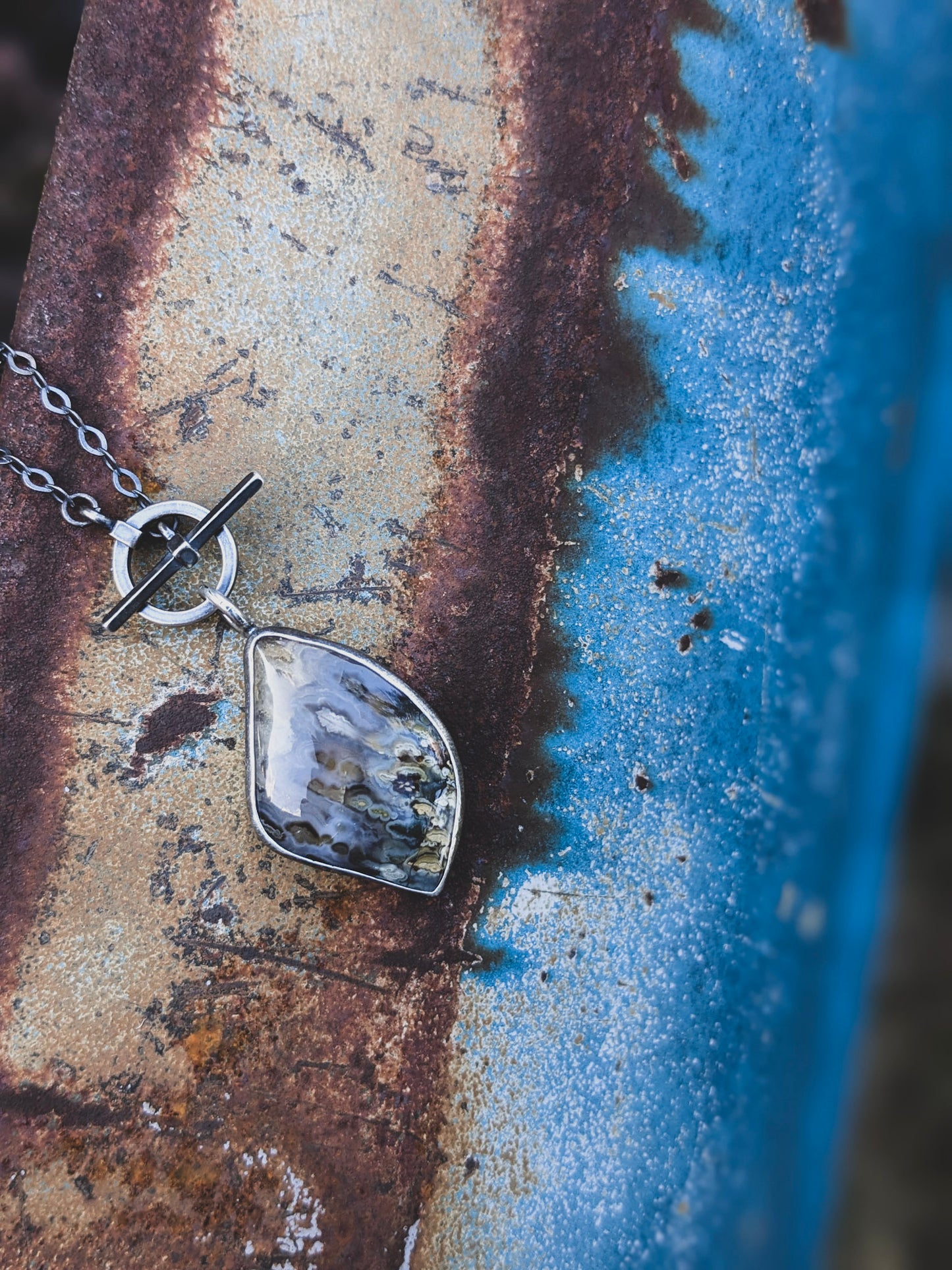 Idaho Agate & Sterling Silver Pendant