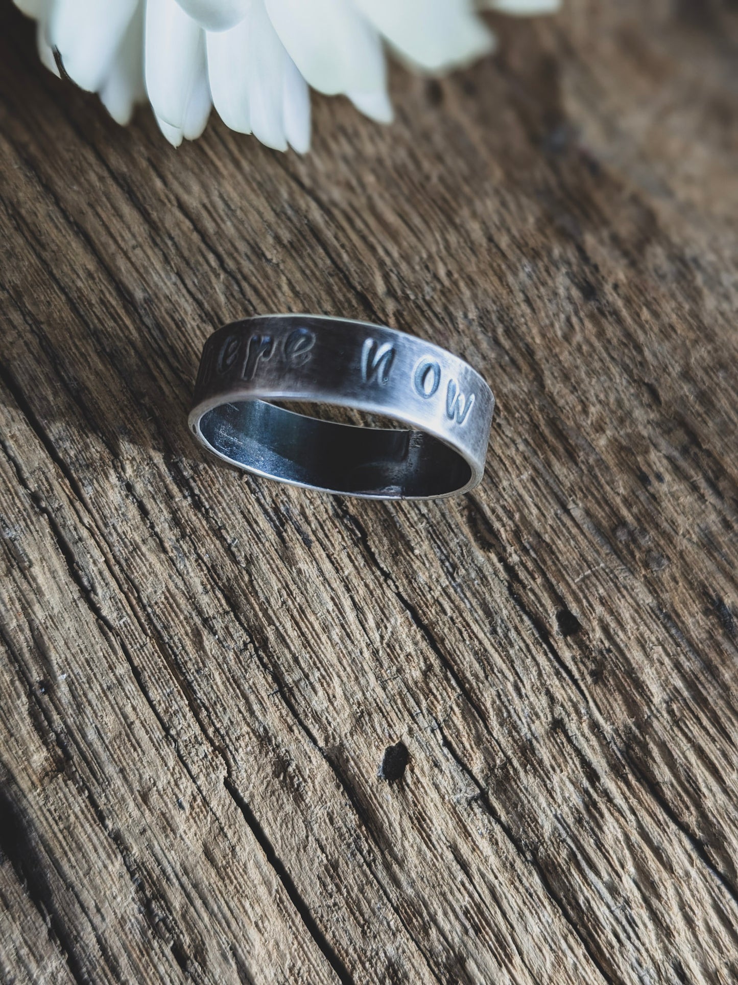 stamped sterling silver ring