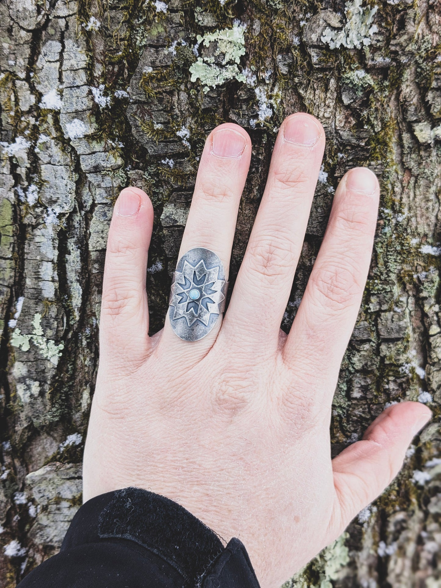 Lone Star Saddle Ring with Amazonite