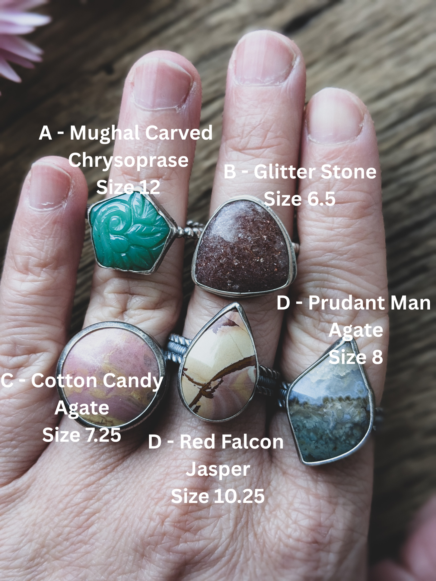Handmade Sterling Silver Rings – Various Sizes & Cabochons - Batch 1