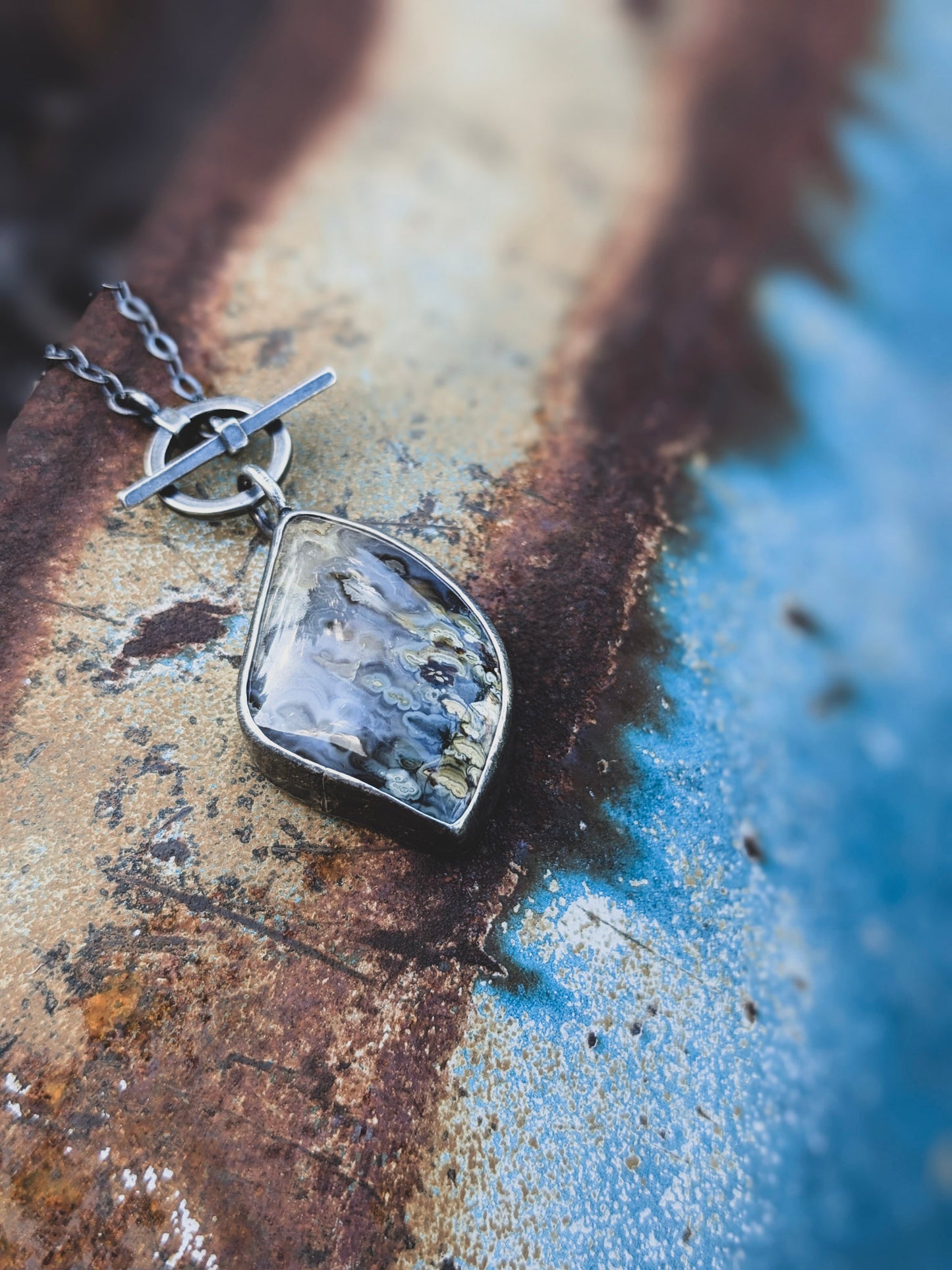 Idaho Agate & Sterling Silver Pendant