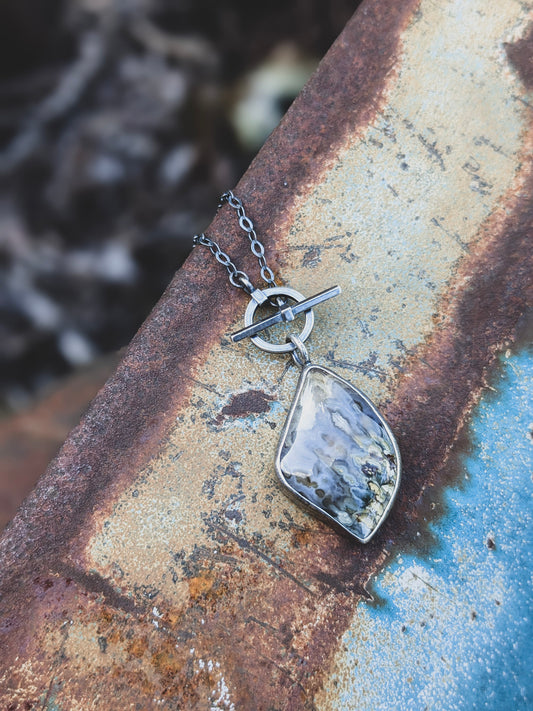 Idaho Agate & Sterling Silver Pendant