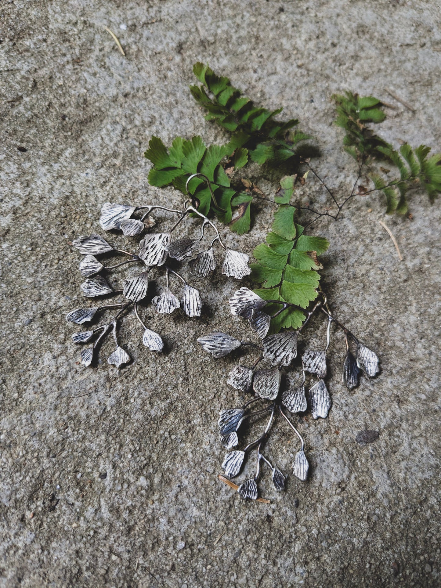 Kinetic Maidenhair Fern Earrings
