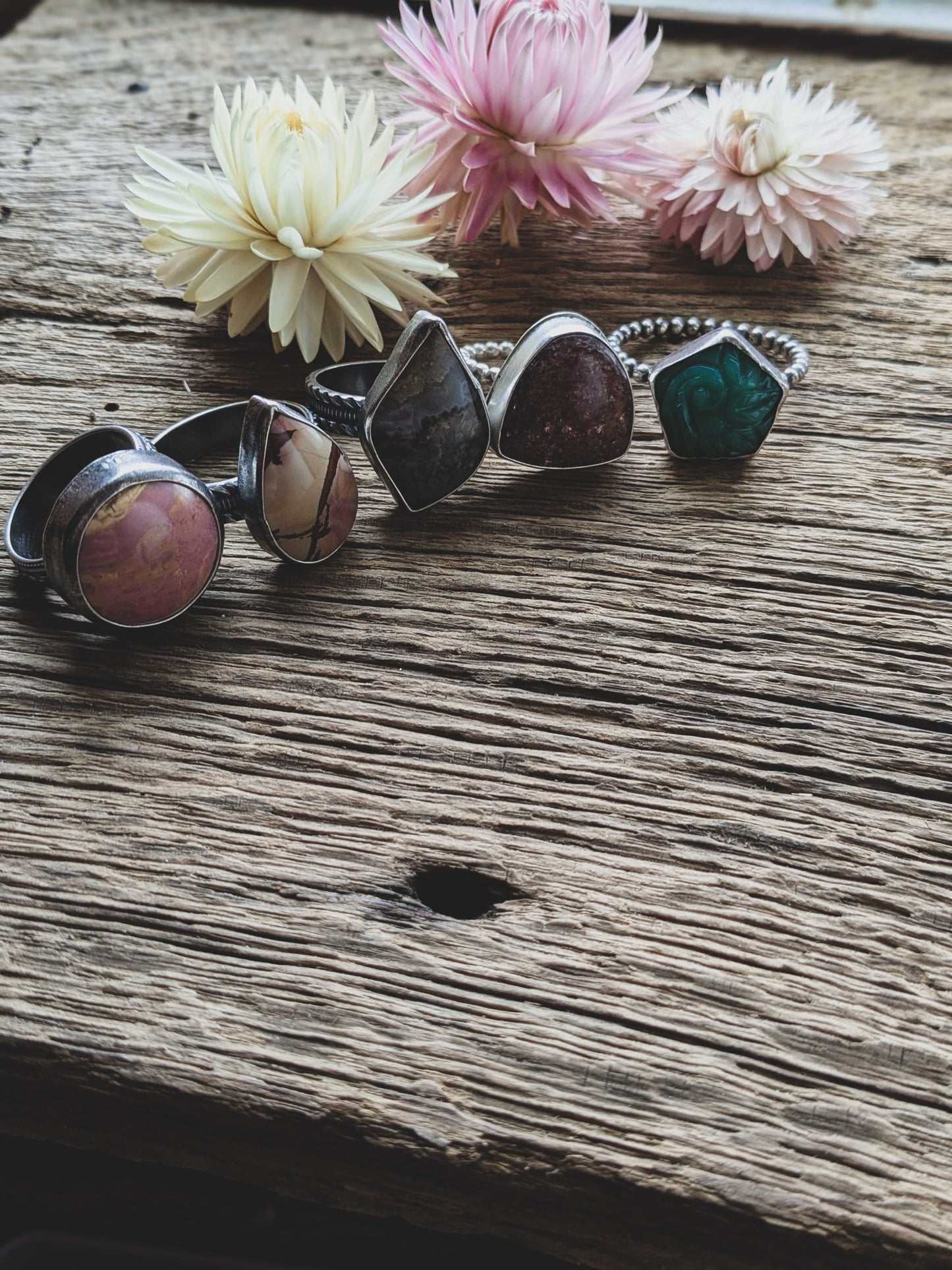 Handmade Sterling Silver Rings – Various Sizes & Cabochons - Batch 1