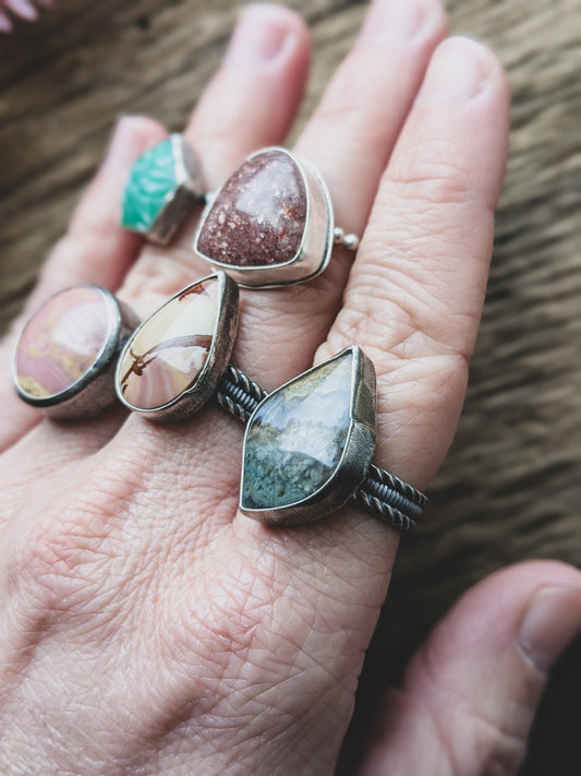 Handmade Sterling Silver Rings – Various Sizes & Cabochons - Batch 1