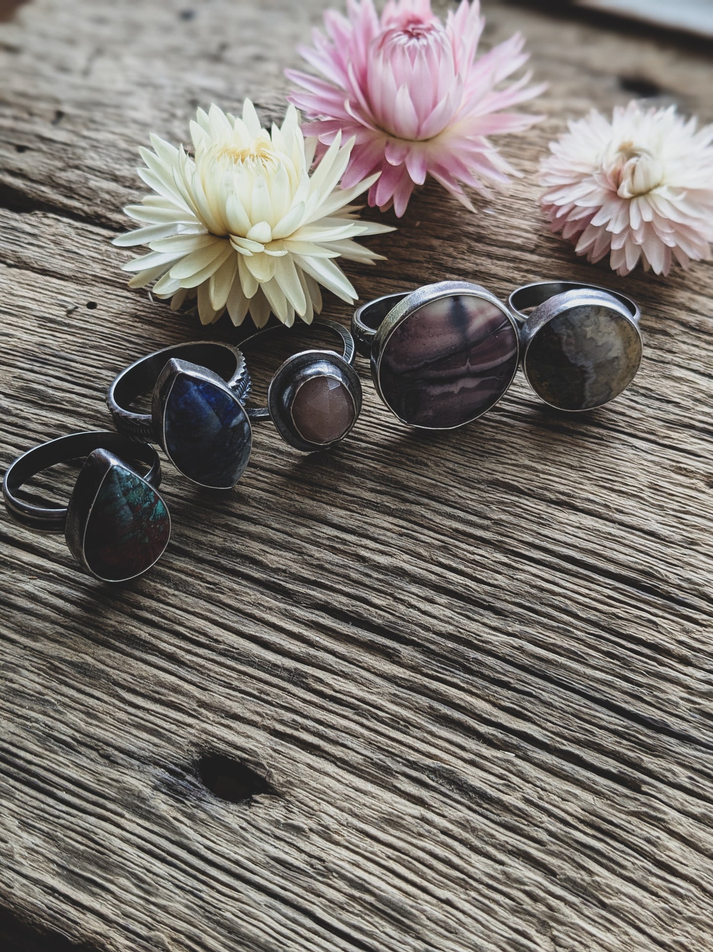 Handmade Sterling Silver Rings – Various Sizes & Cabochons - Batch 2