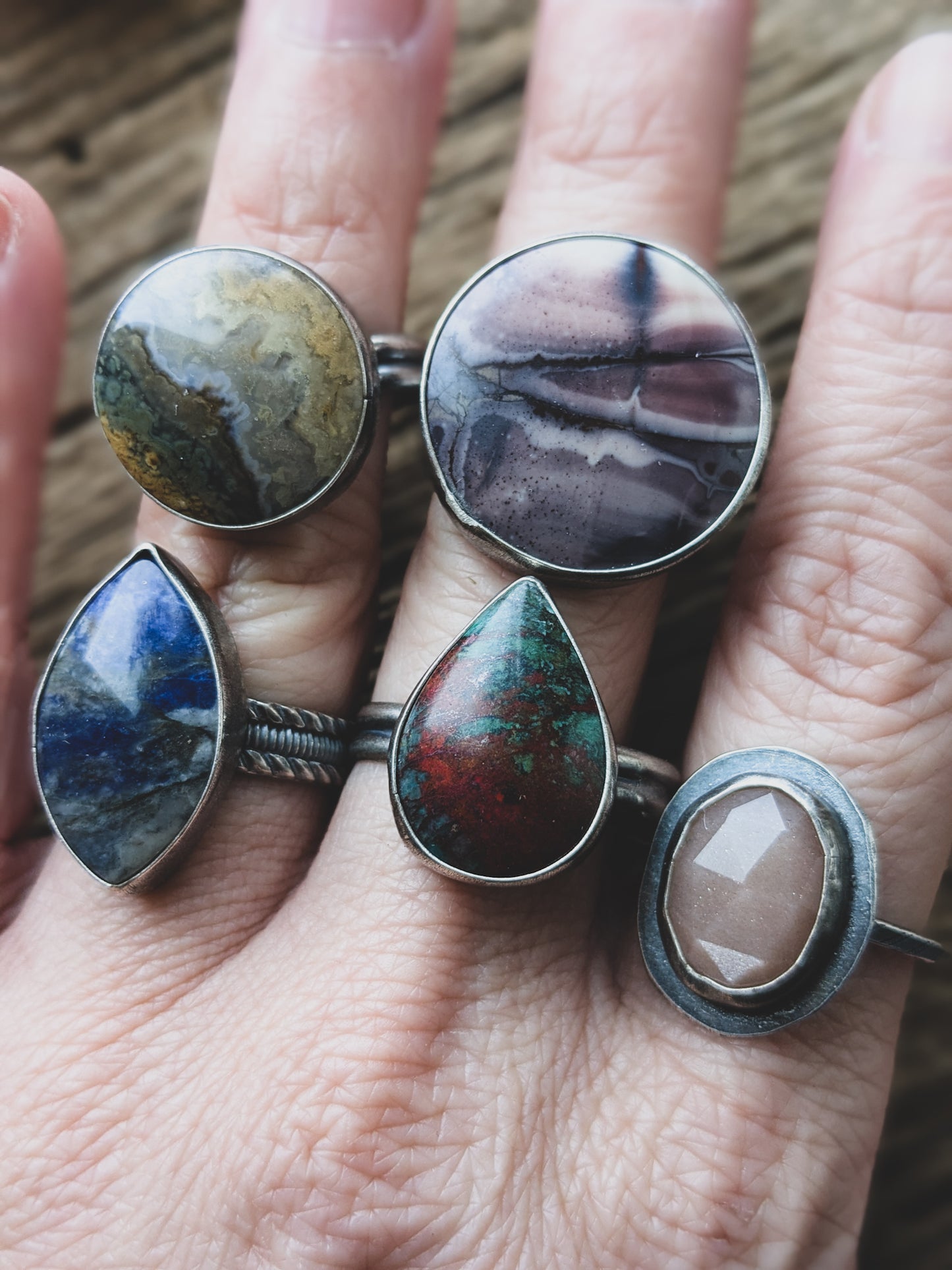 Handmade Sterling Silver Rings – Various Sizes & Cabochons - Batch 2