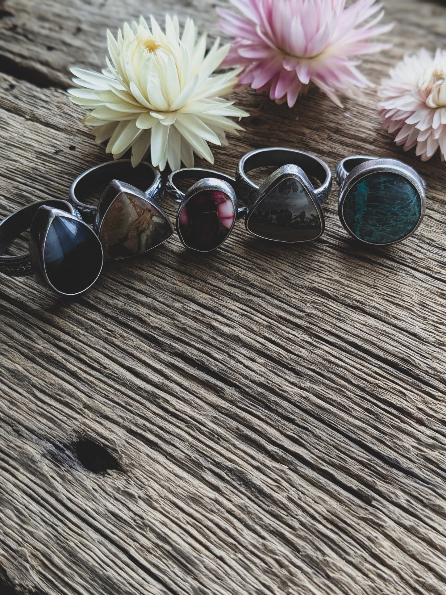 Handmade Sterling Silver Rings – Various Sizes & Cabochons - Batch 3