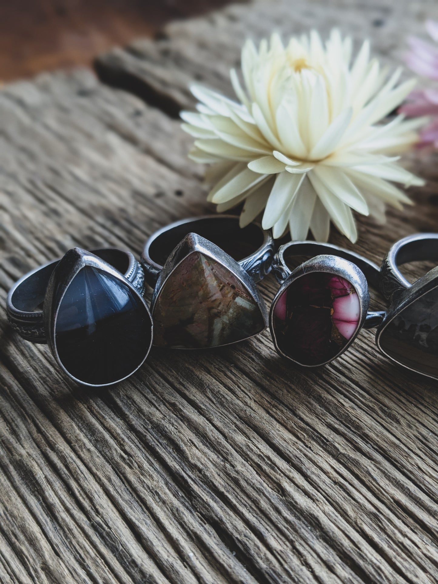 Handmade Sterling Silver Rings – Various Sizes & Cabochons - Batch 3