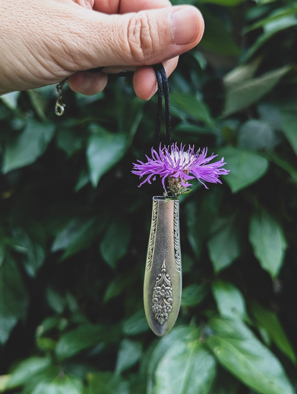 Vintage Silverware Tiny Vase Necklace - Upcycled Jewelry